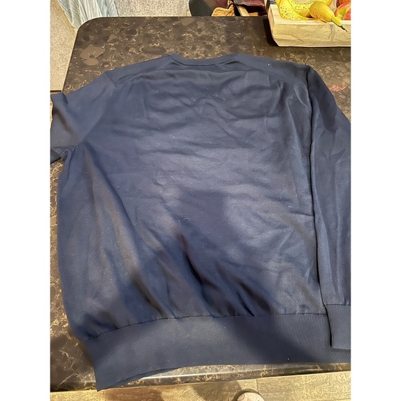 Polo Ralph Lauren Mens XXL Navy Blue Pima Cotton V-Neck Sweater Pony Logo - Picture 5 of 6